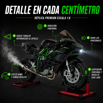 1:6 Kawasaki Ninja H2R - Con humo